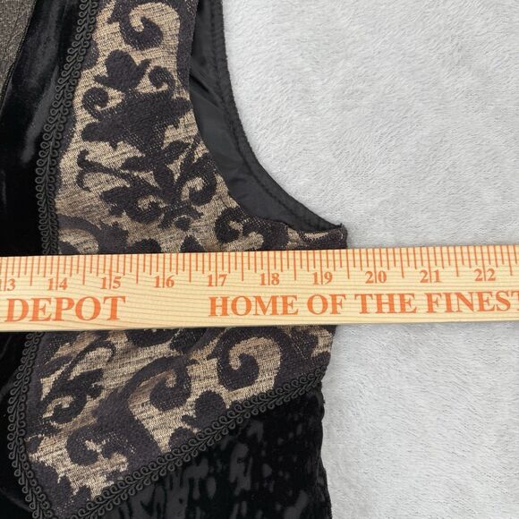 Coldwater Creek Phoebe Brocade Velvet Patchwork Vest Medium Whimsigoth Steampunk - Picture 9 of 13